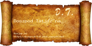 Doszpod Tatjána névjegykártya